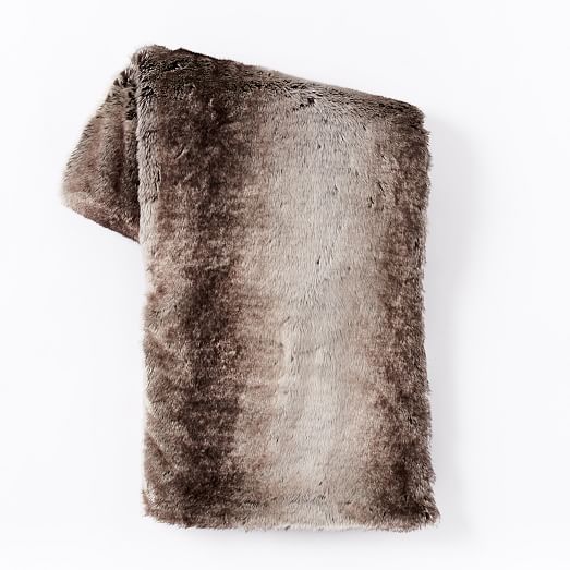 West elm faux fur ombre throw best sale